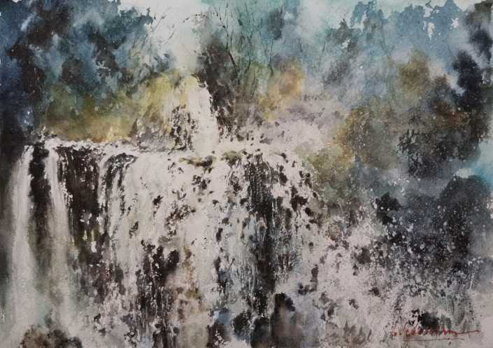 Cascada – acuarela – 30x40cm