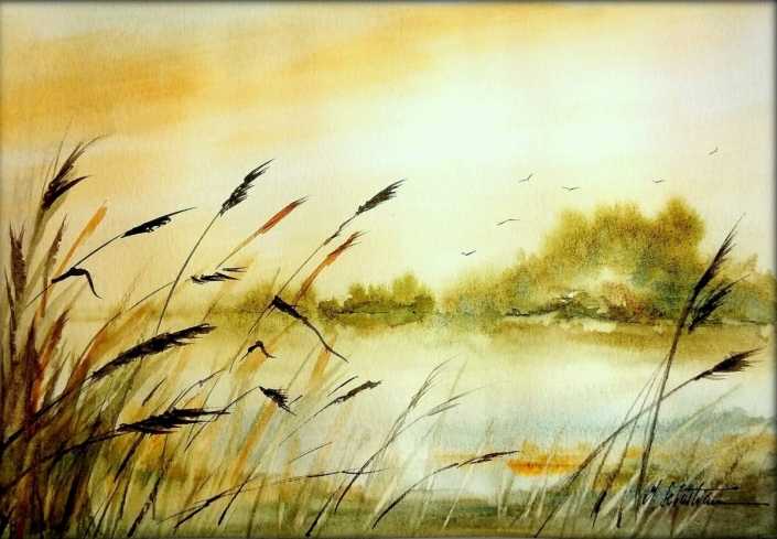 ”Linistea diminetii” – acuarela – 40×30 cm ( 2016)